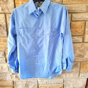 Long sleeve medium blue dress shirt
